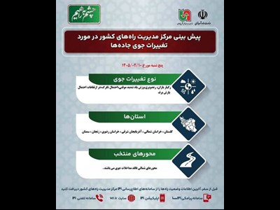 وضعیت جوی جاده‌ها