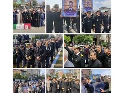 تشییع پیکر شهید مهناوییکم امیر قلی‌پور سلیمانی در نکا با حضور گسترده مردم