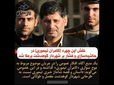 کامران تیموری عامل فشار برای تامین منافع شخصی است