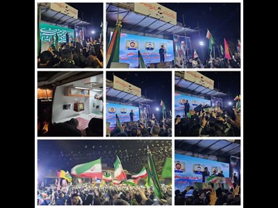 آیین شب وداع با پیکر سه شهید ناوشکن دنا با حضور پرشور مردم استان مازندران در شهرستان ساری برگزار شد