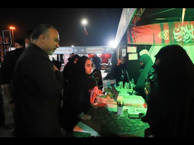 بازدید رئیس ستاد اربعین حسینی مناطق آزاد از موکب فرهنگ و هنر و بیمارستان شهید سلیمانی در شلمچه