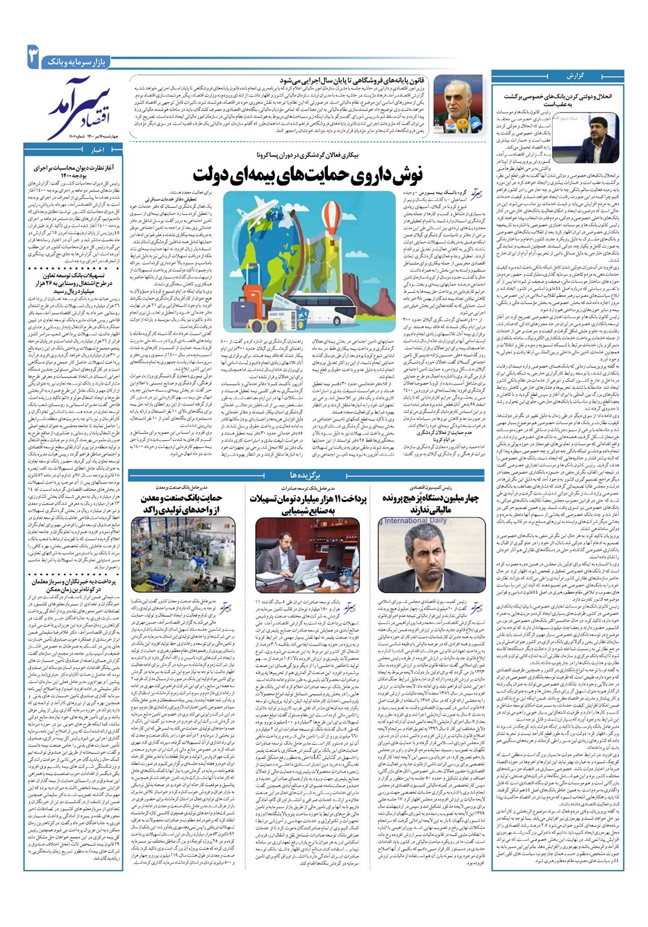 روزنامه تاریخ ۱۶ تیر ۱۴۰۰
