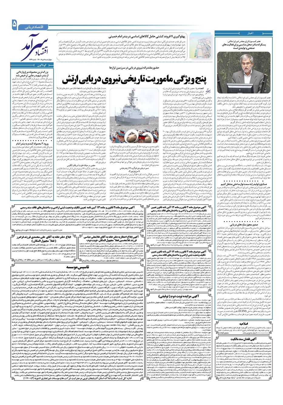 روزنامه تاریخ ۶ مرداد ۱۴۰۰
