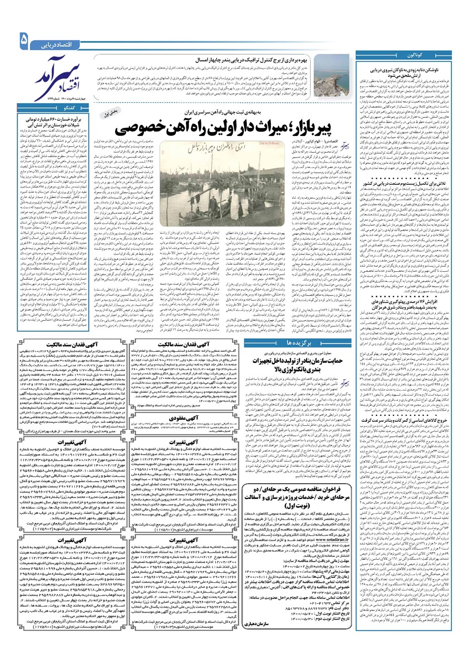 روزنامه تاریخ ۲۰ مرداد ۱۴۰۰