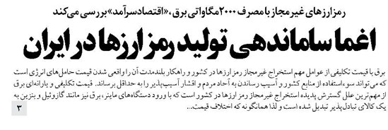 اغما ساماندهی تولید رمزارزها در ایران