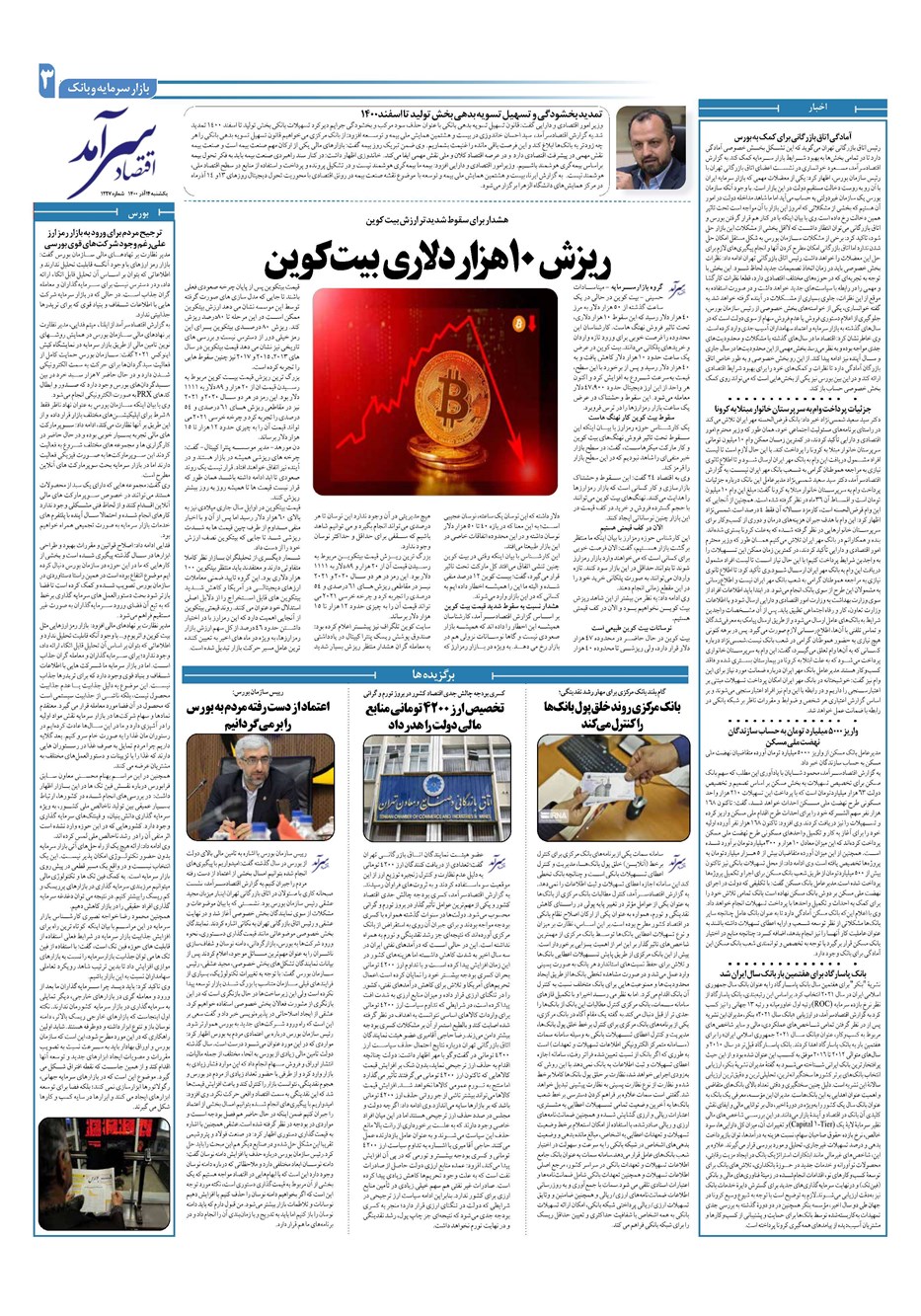 روزنامه تاریخ ۱۴ آذر ۱۴۰۰