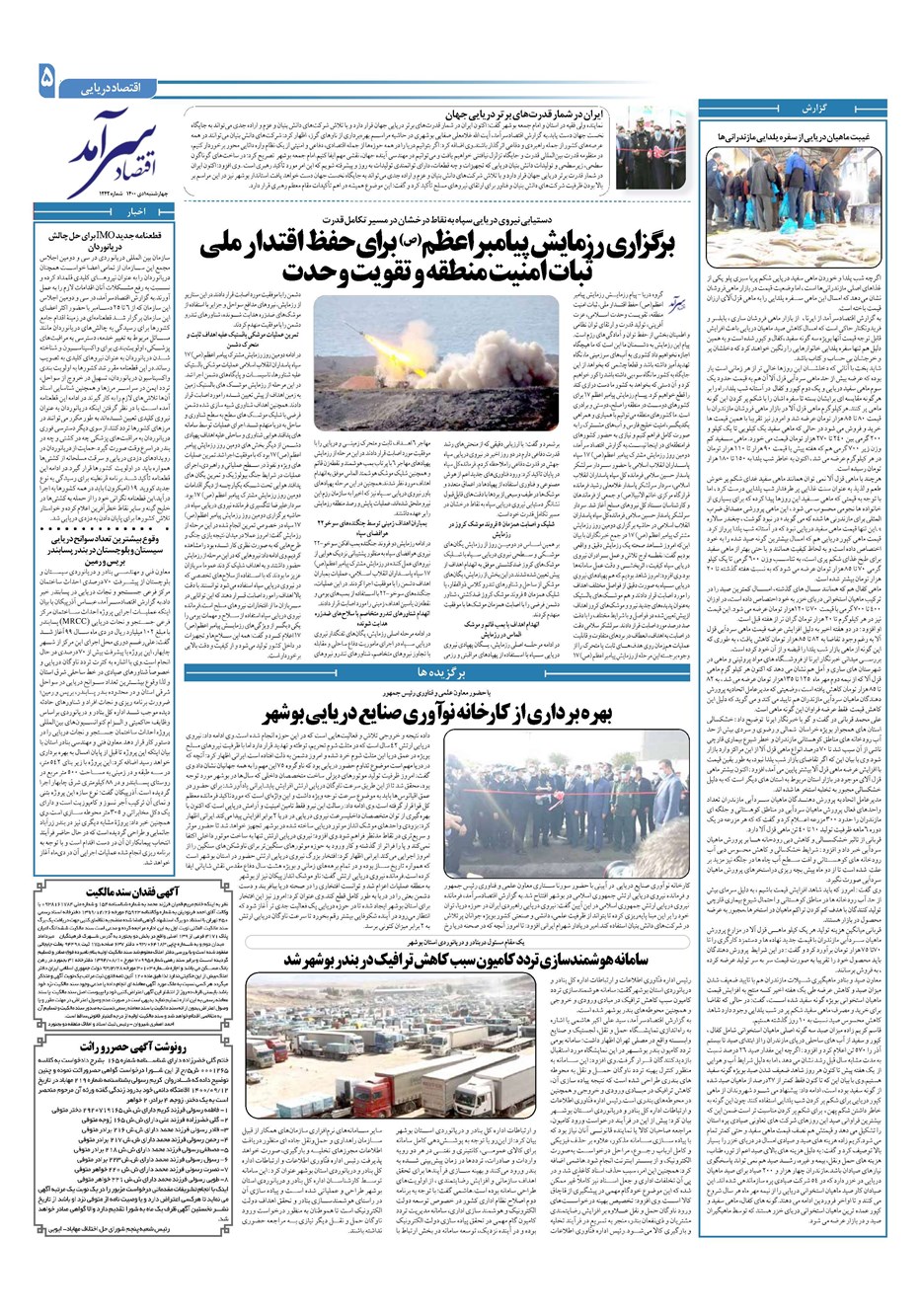 روزنامه تاریخ ۱ دی ۱۴۰۰