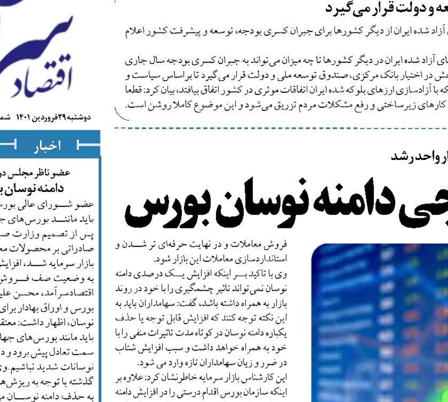   اقدام دولت در افزایش تدریجی دامنه نوسان بورس