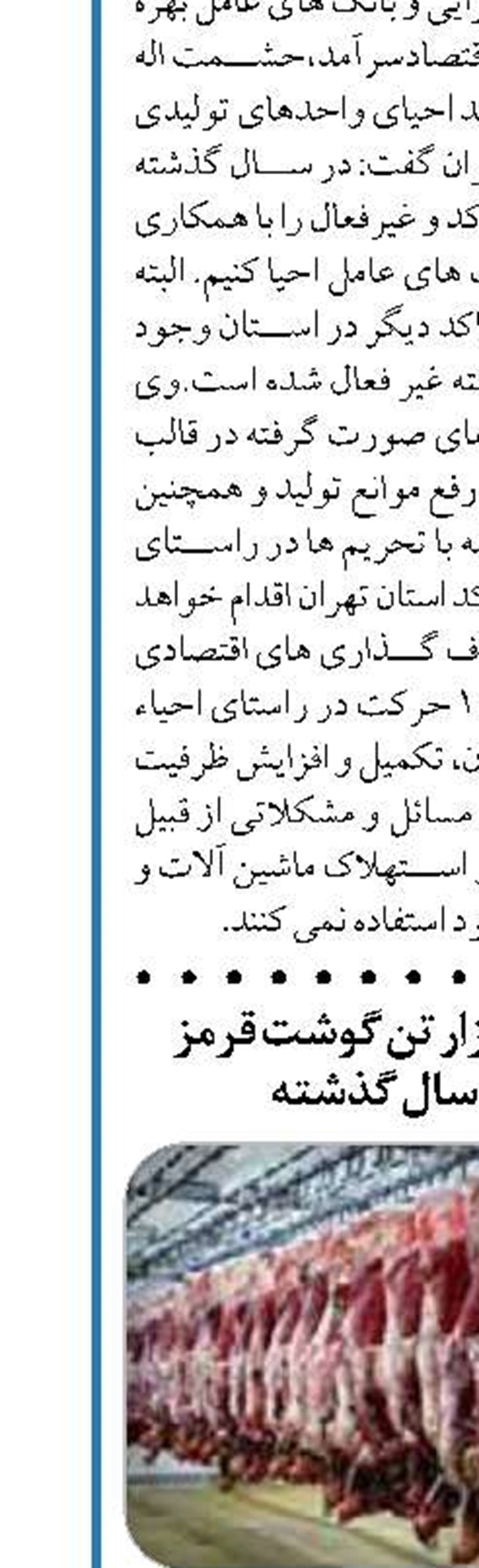 تولید بیش از ۳۲ هزار تن گوشت قرمز  کردستان در سال گذشته