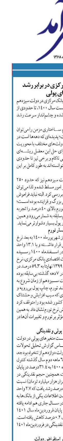 تابلو ایست بانک مرکزی در برابر رشد متغیرهای پولی