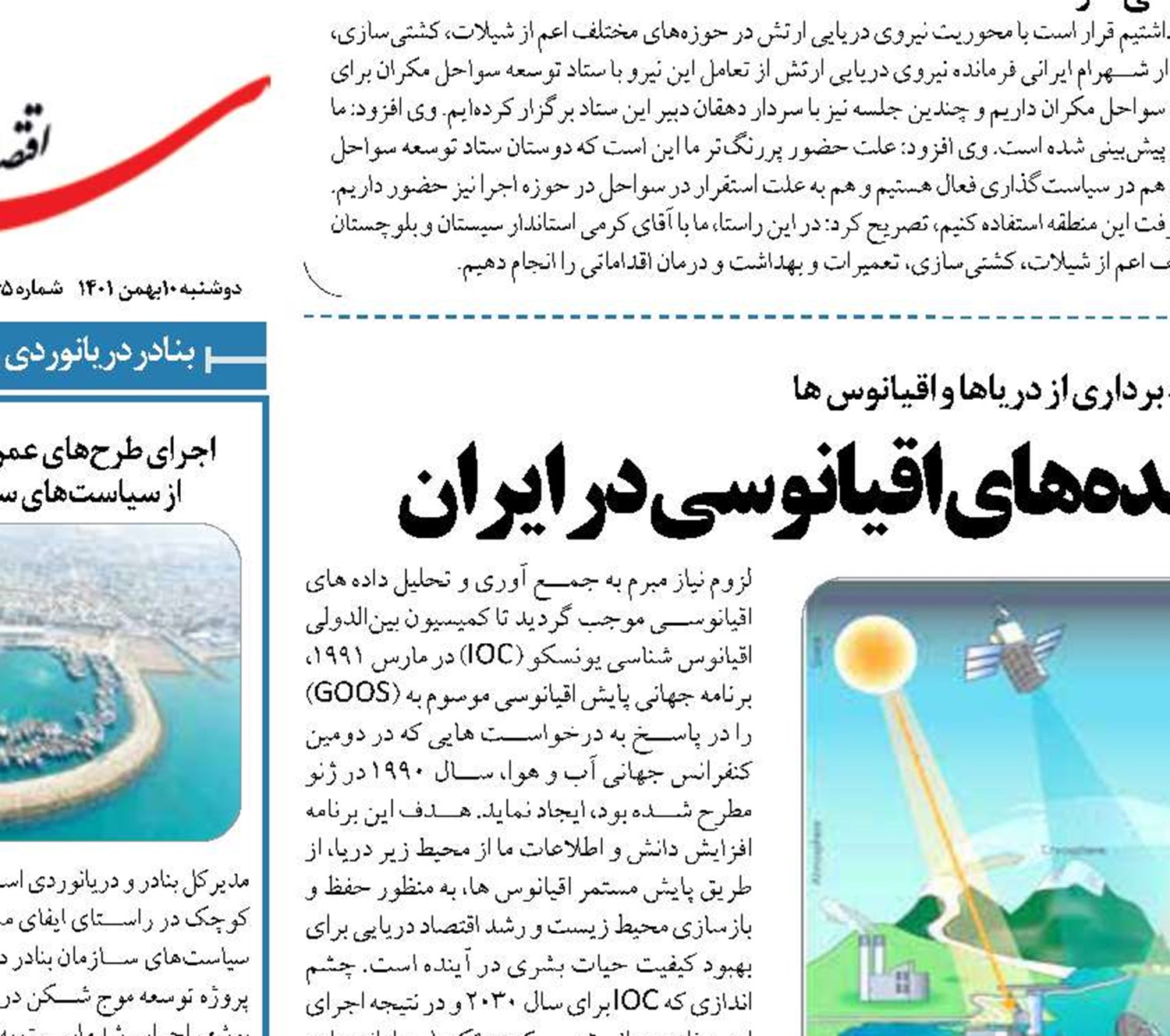  ضرورت توسعه فناوری های سنجنده‌های اقیانوسی در ایران