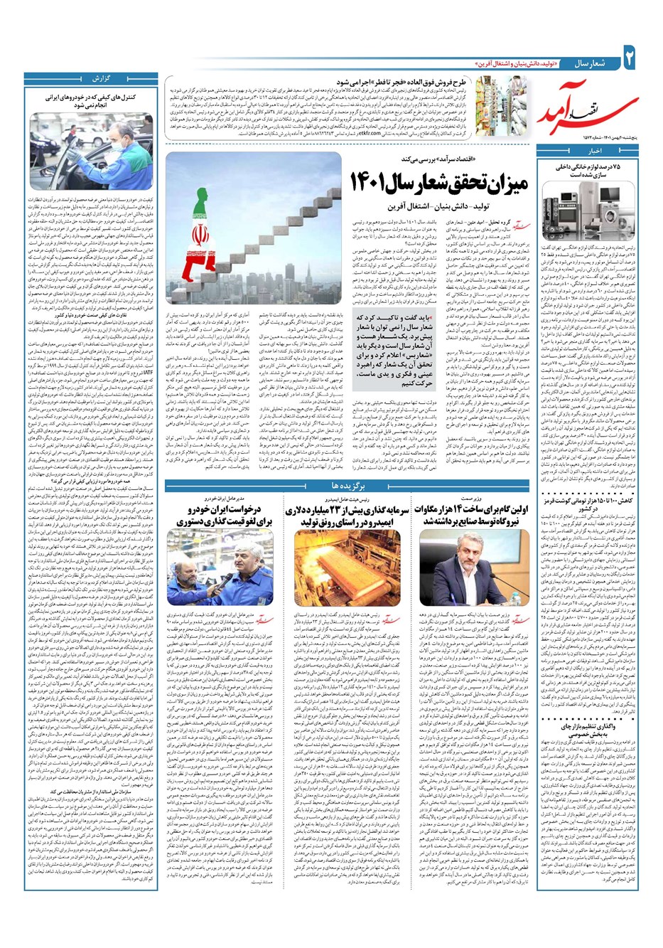 روزنامه تاریخ ۲۰ بهمن ۱۴۰۱