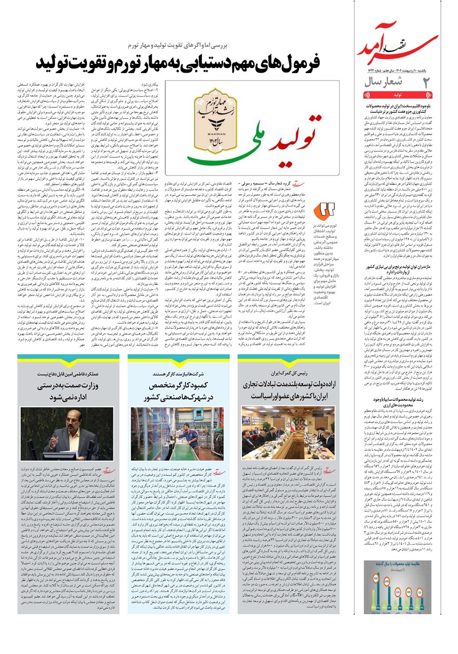 روزنامه تاریخ ۱۰ اردیبهشت ۱۴۰۲
