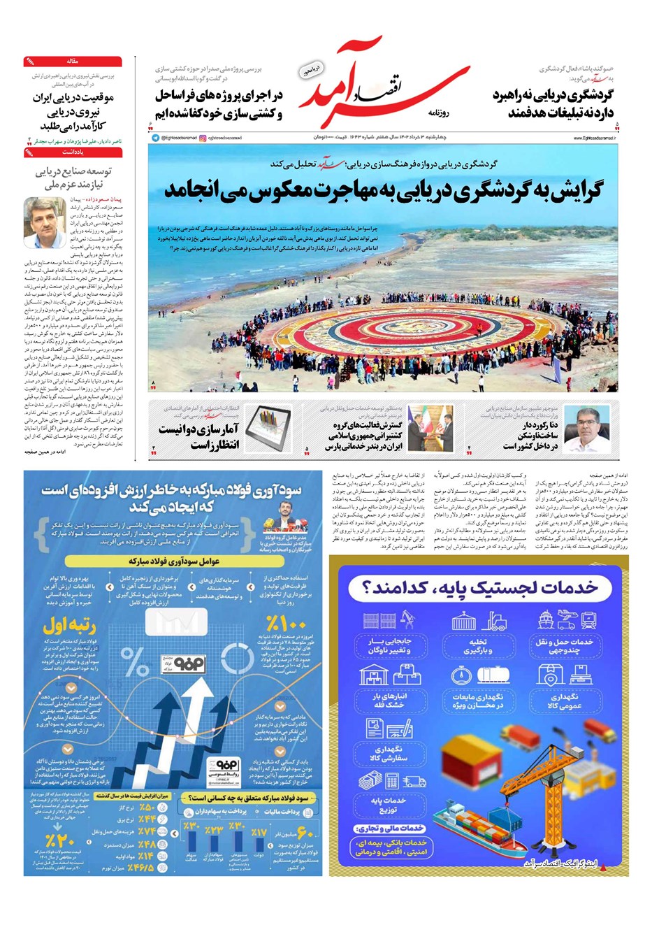 روزنامه تاریخ ۳ خرداد ۱۴۰۲