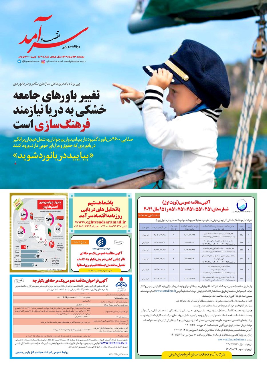 روزنامه تاریخ ۲۳ مرداد ۱۴۰۲