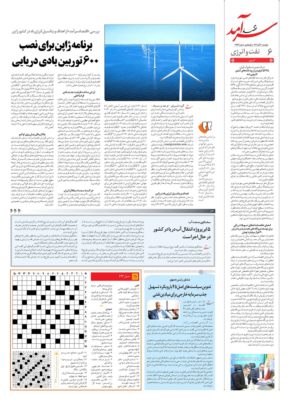روزنامه تاریخ ۶ آذر ۱۴۰۲