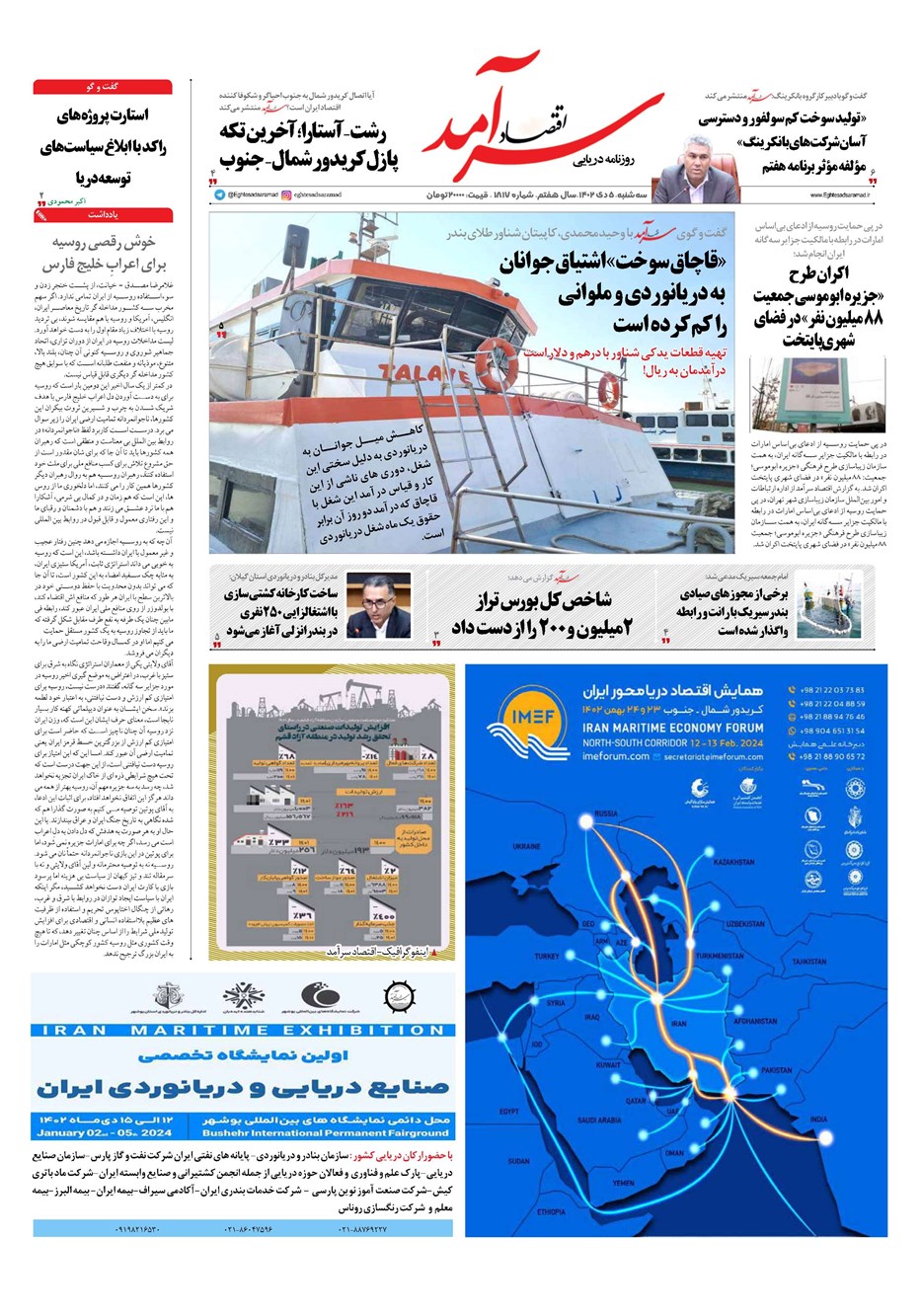 روزنامه تاریخ ۵ دی ۱۴۰۲