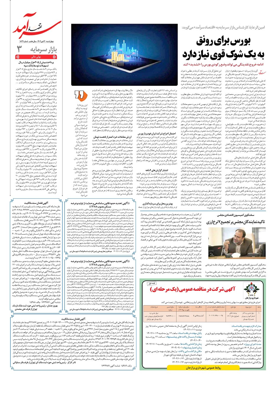 روزنامه تاریخ ۱۳ دی ۱۴۰۲