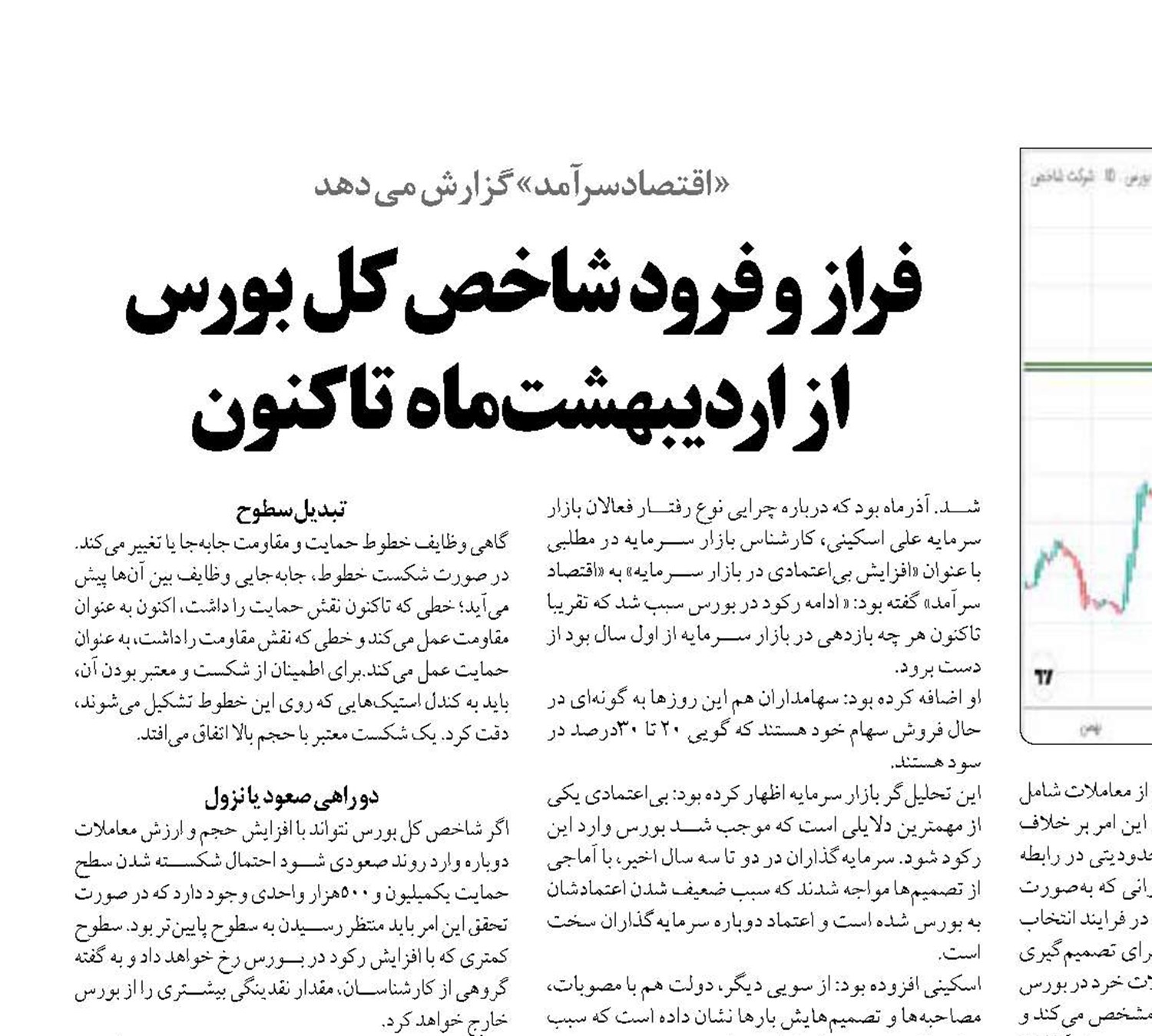 فراز و فرود شاخص کل بورس  از اردیبهشت‌ماه  تاکنون