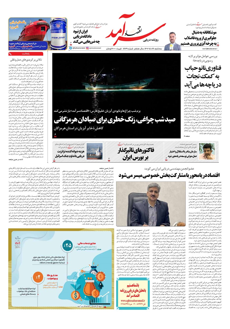 روزنامه تاریخ ۱۹ دی ۱۴۰۲