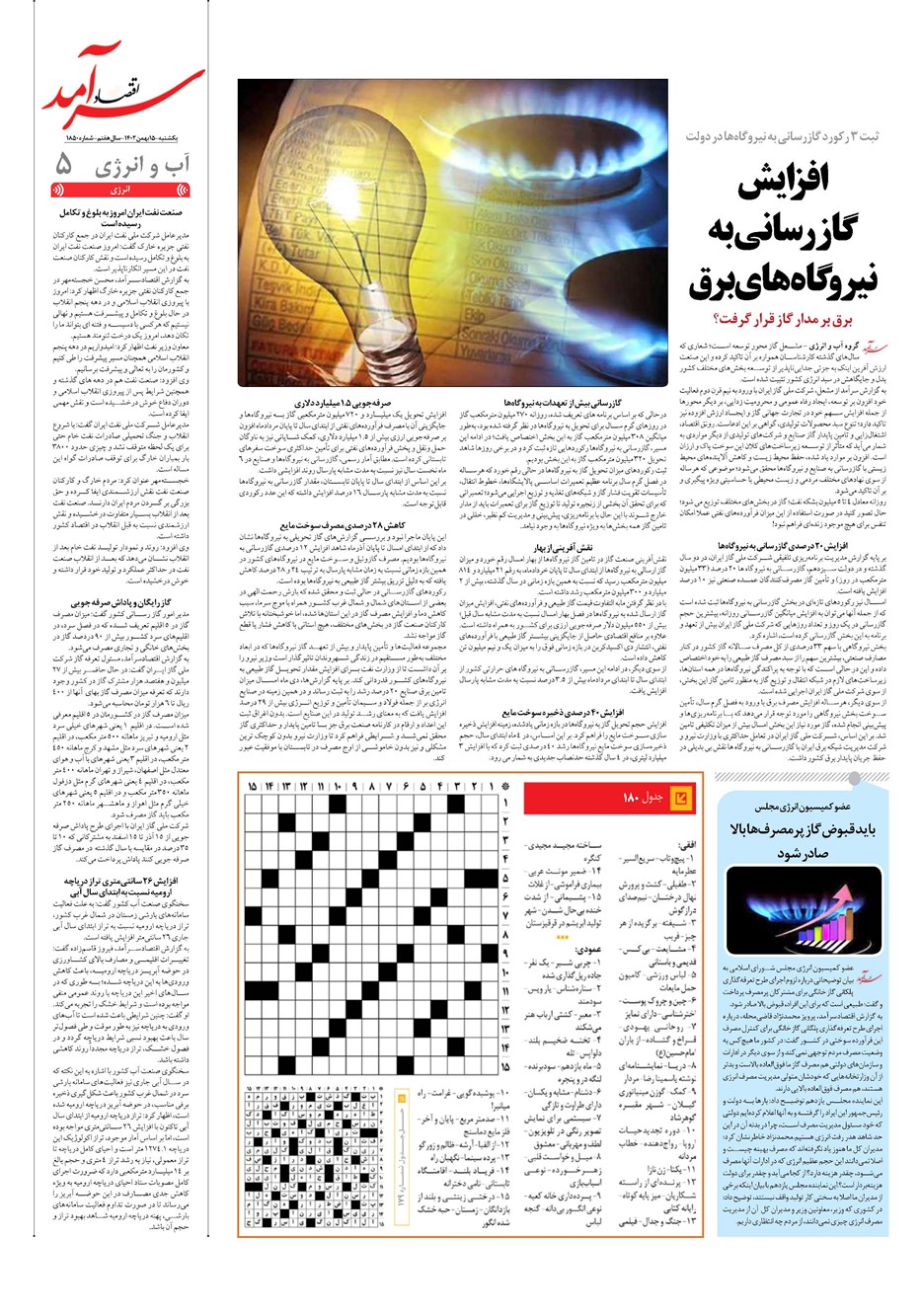 روزنامه تاریخ ۱۵ بهمن ۱۴۰۲