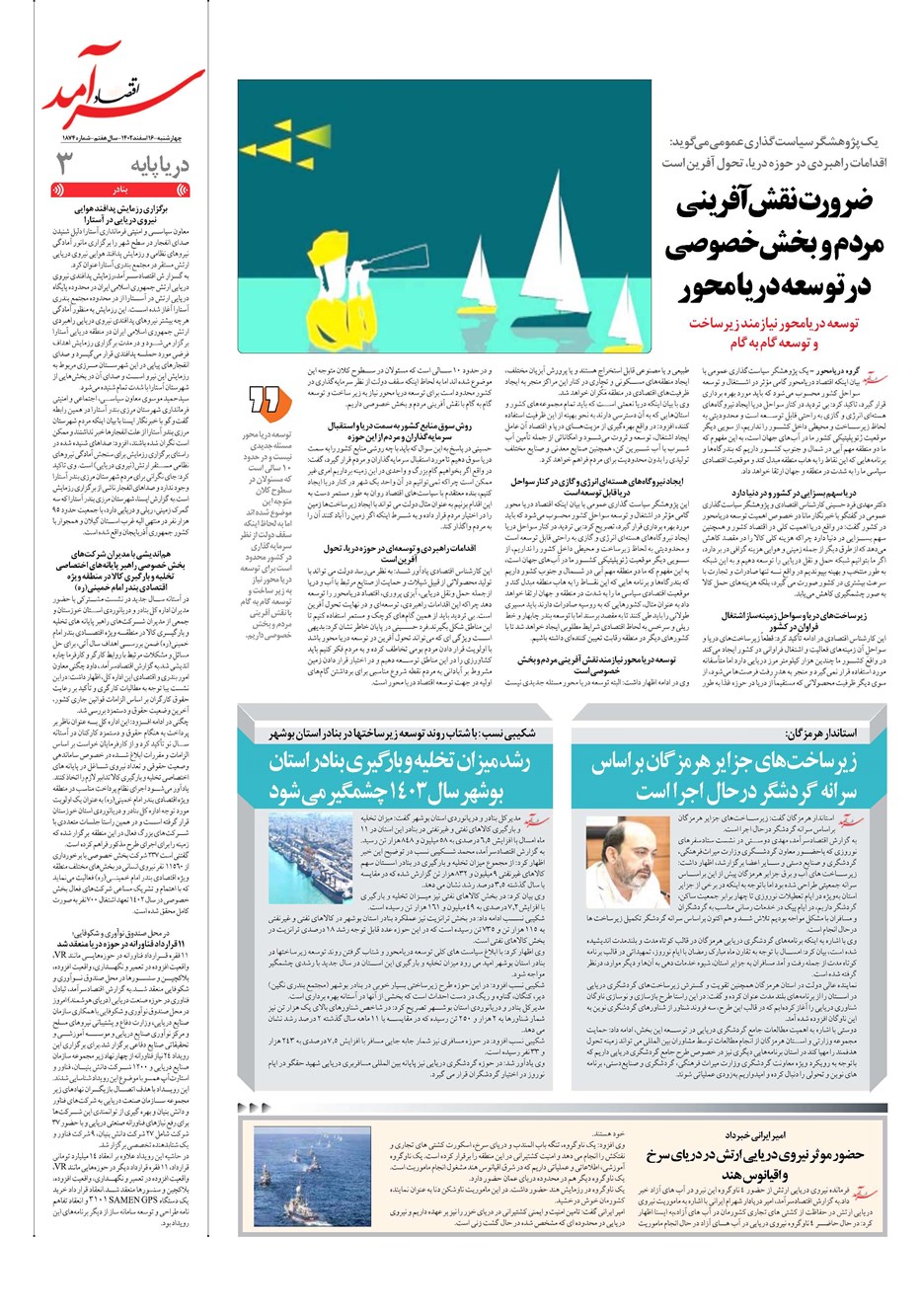 روزنامه تاریخ ۱۶ اسفند ۱۴۰۲