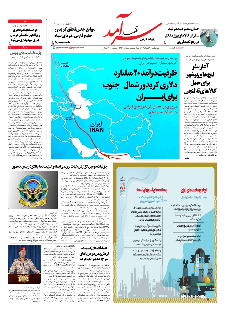 روزنامه تاریخ ۱۰ خرداد ۱۴۰۳