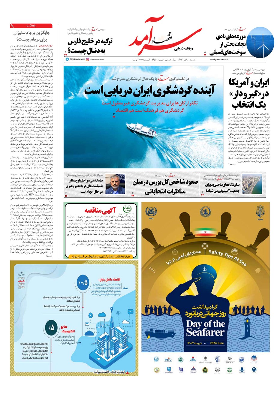 روزنامه تاریخ ۹ تیر ۱۴۰۳