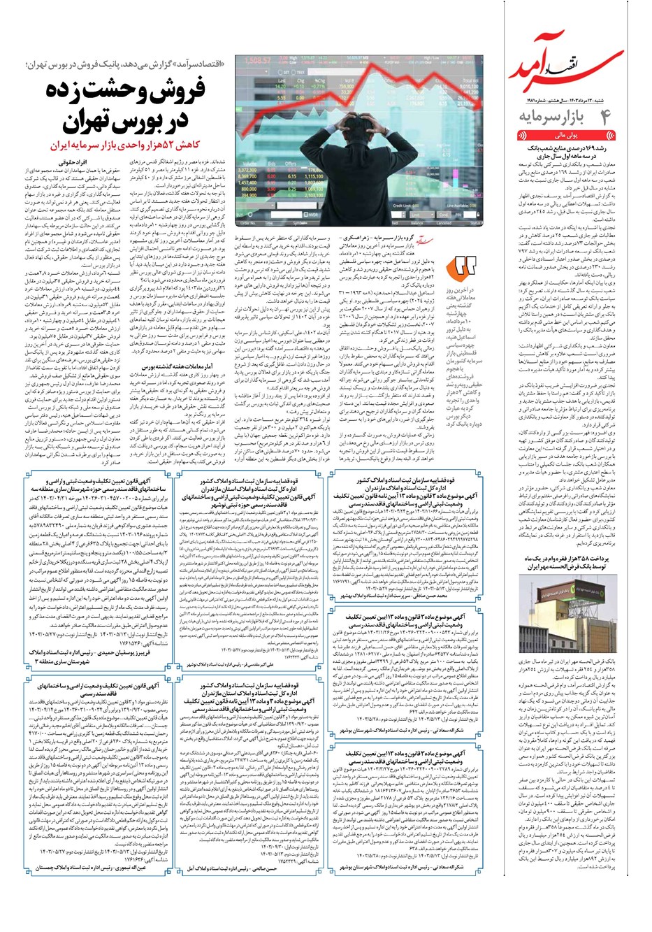 روزنامه تاریخ ۱۳ مرداد ۱۴۰۳