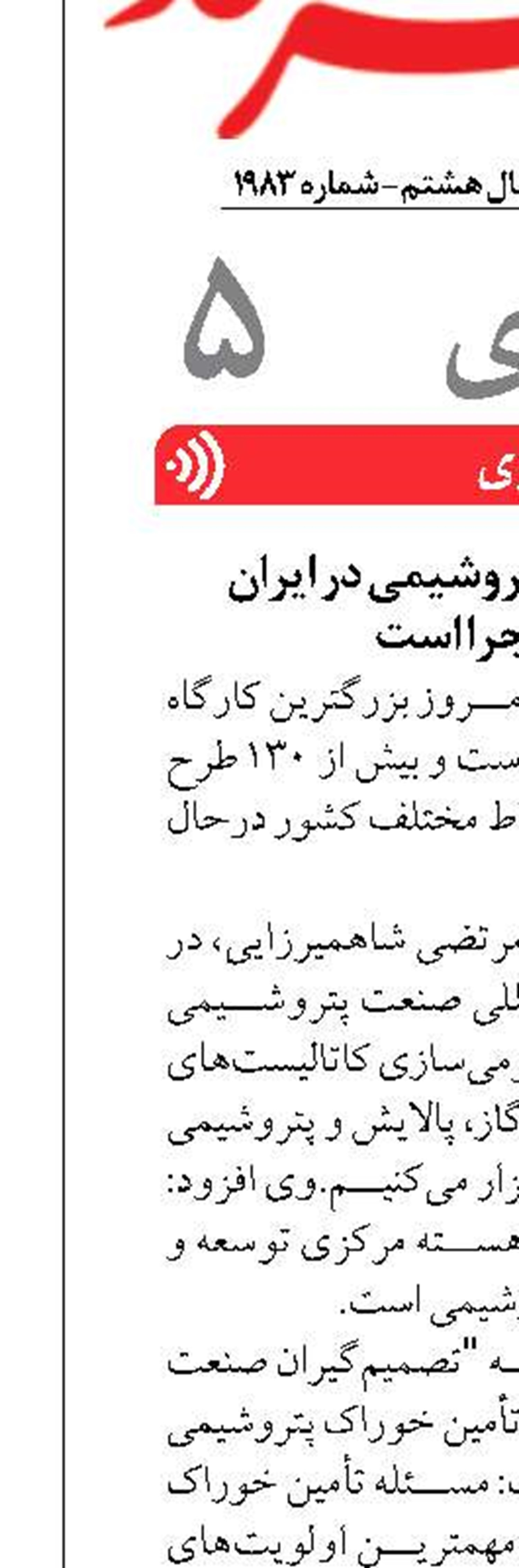 130 طرح و پروژه پتروشیمی در ایران  در دست اجرا است