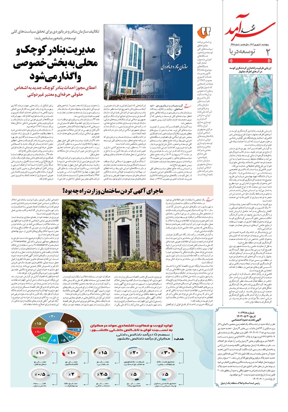 روزنامه تاریخ ۱ شهریور ۱۴۰۳