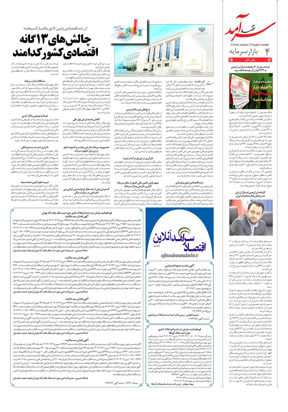 روزنامه تاریخ ۷ شهریور ۱۴۰۳