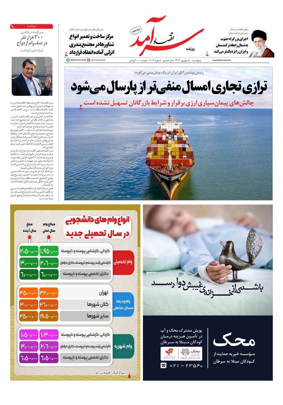 روزنامه تاریخ ۸ شهریور ۱۴۰۳