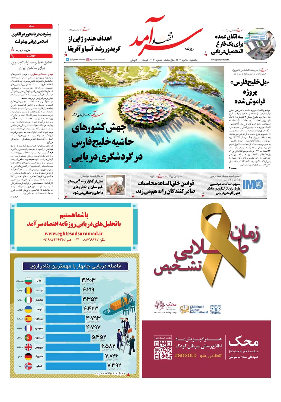 روزنامه تاریخ ۱۵ مهر ۱۴۰۳