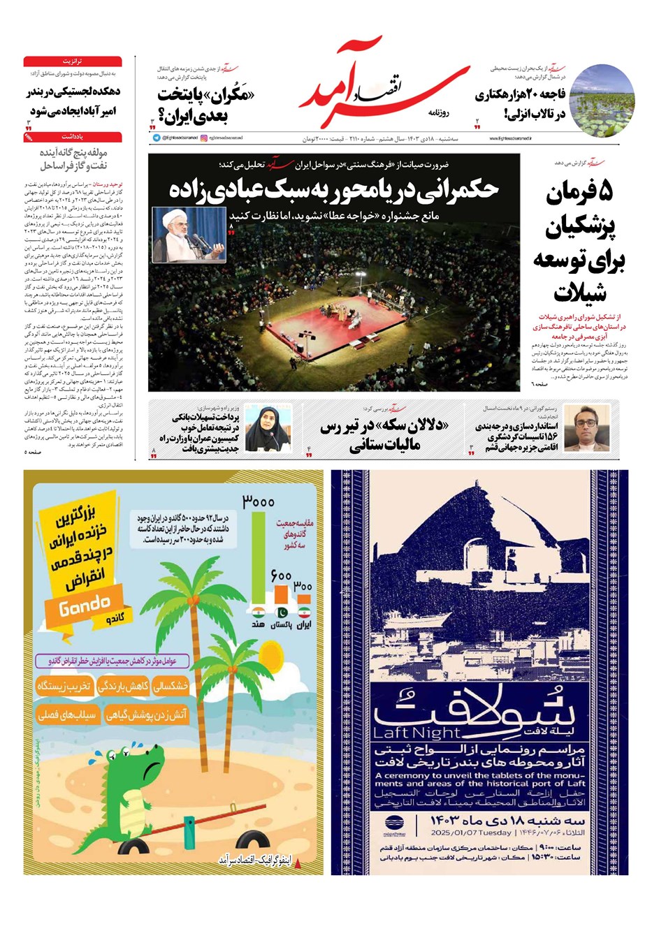 روزنامه تاریخ ۱۸ دی ۱۴۰۳