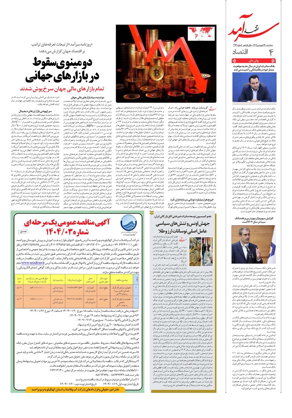 روزنامه تاریخ ۲۰ فروردین ۱۴۰۴