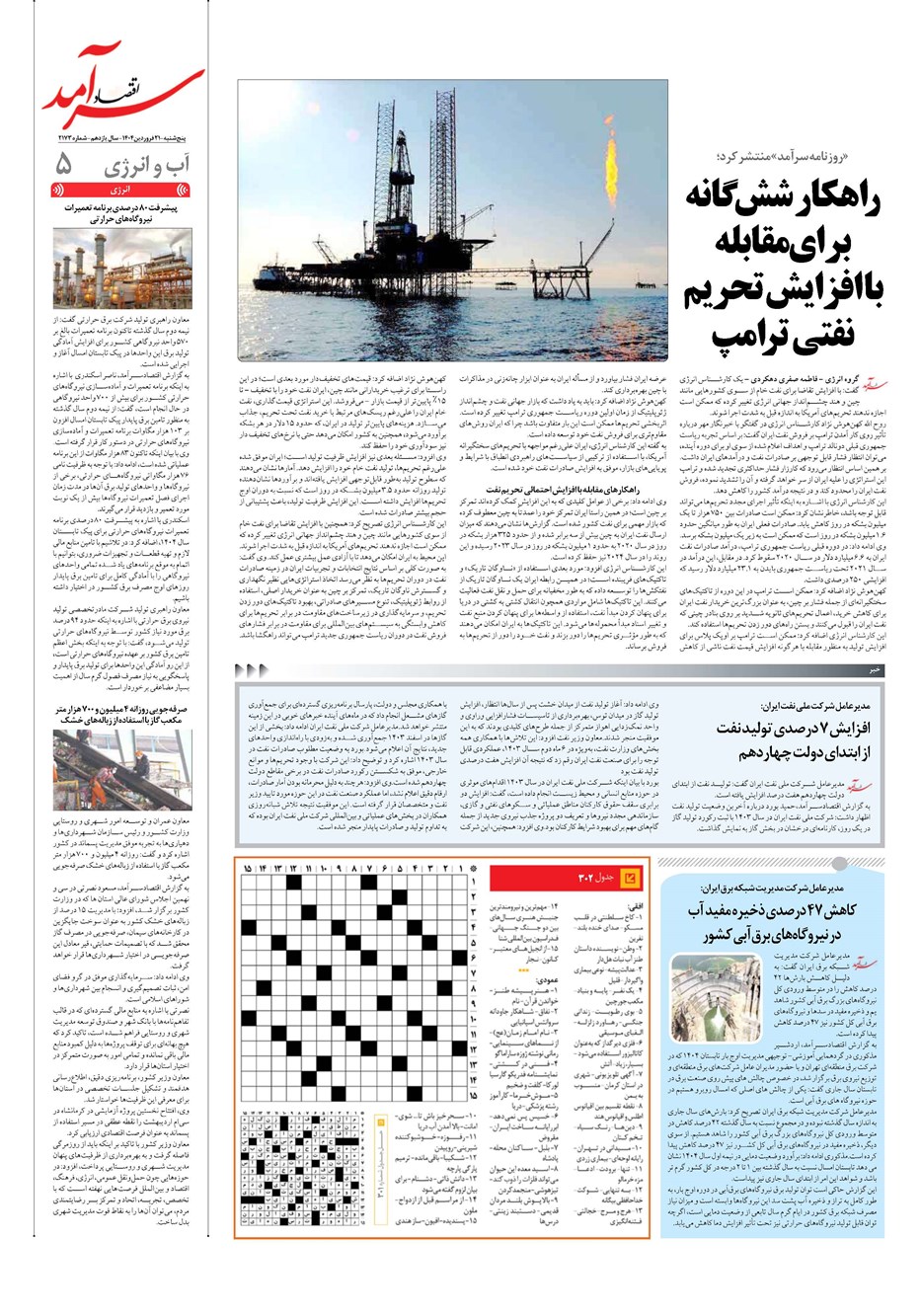 روزنامه تاریخ ۲۲ فروردین ۱۴۰۴
