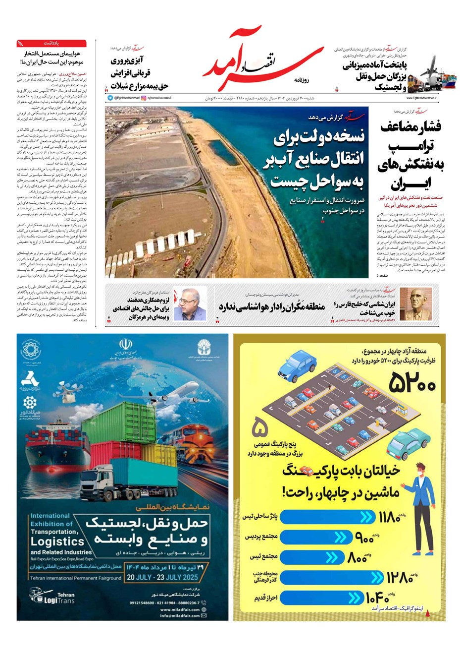 روزنامه تاریخ ۳۱ فروردین ۱۴۰۴
