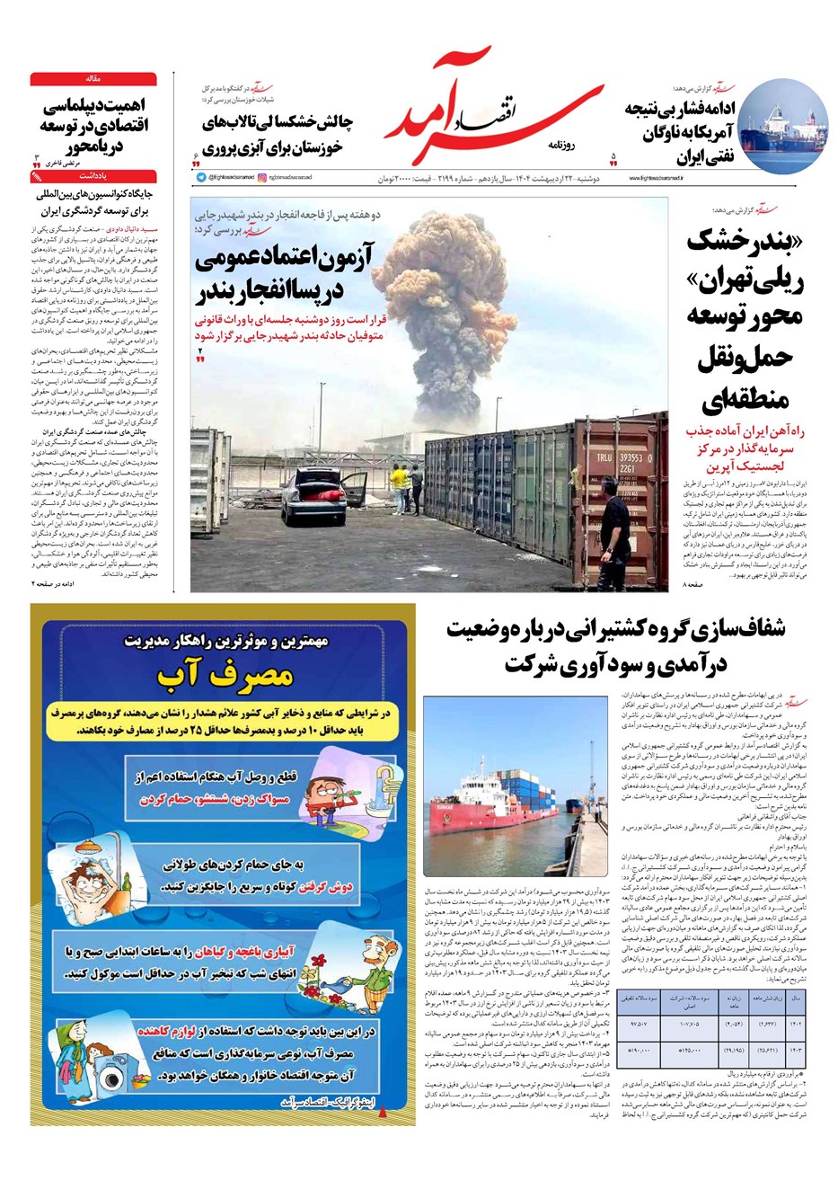 روزنامه تاریخ ۲۳ اردیبهشت ۱۴۰۴