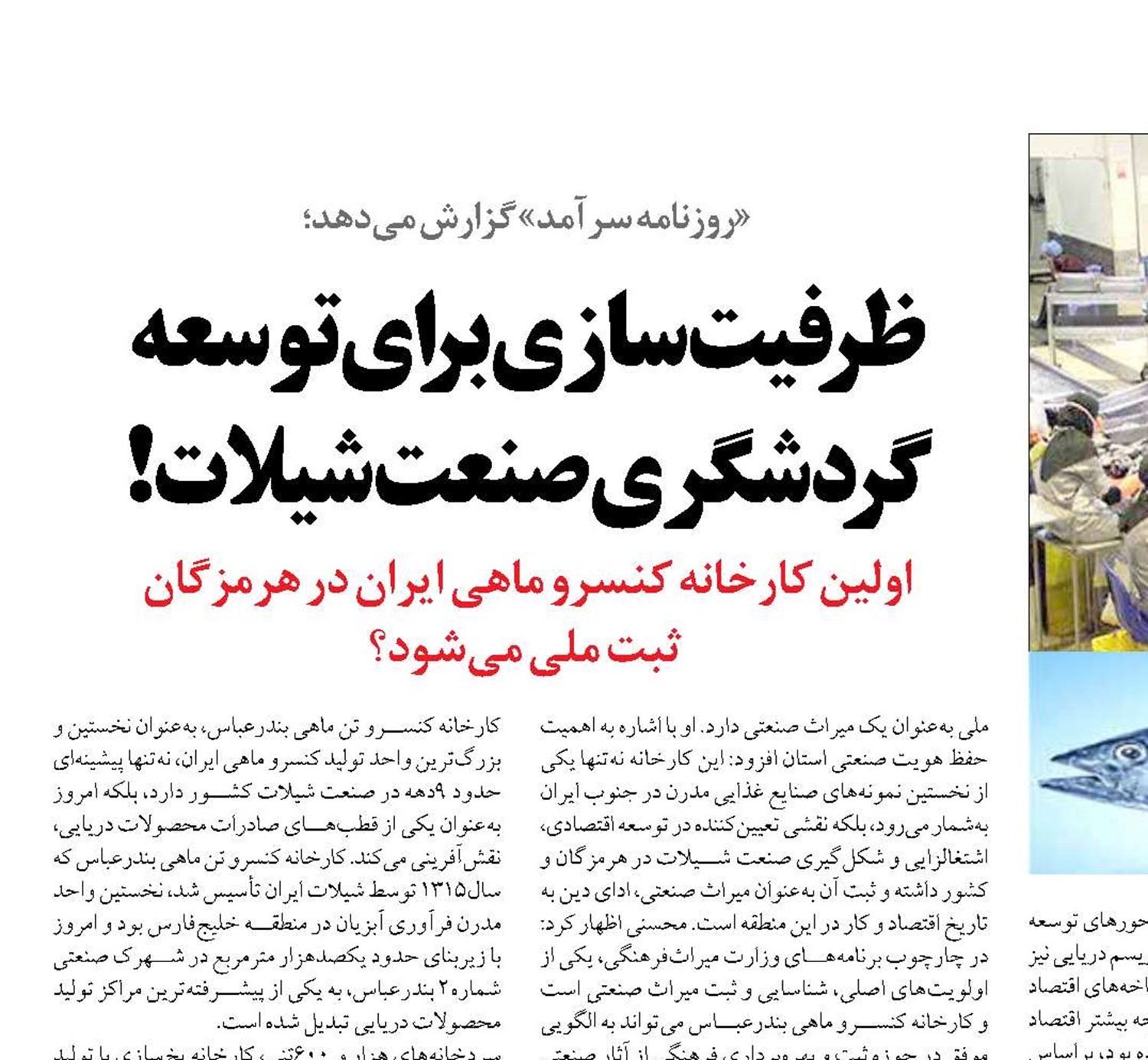 ظرفیت‌سازی برای توسعه گردشگری صنعت شیلات!