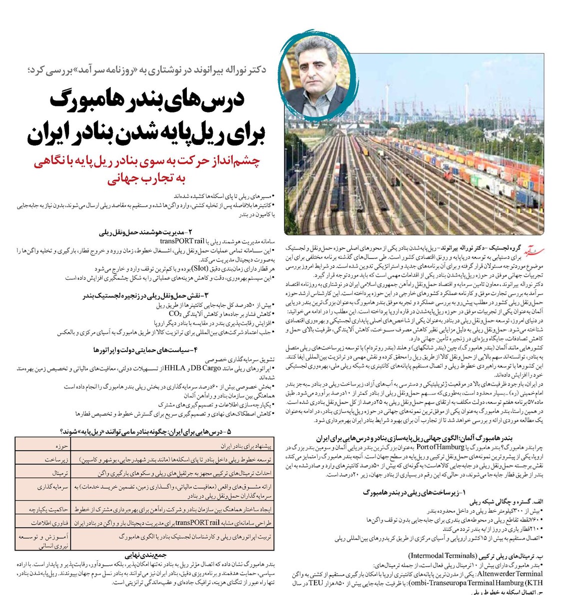درسهای بندر هامبورگ برای ریلپایه شدن بنادر ایران