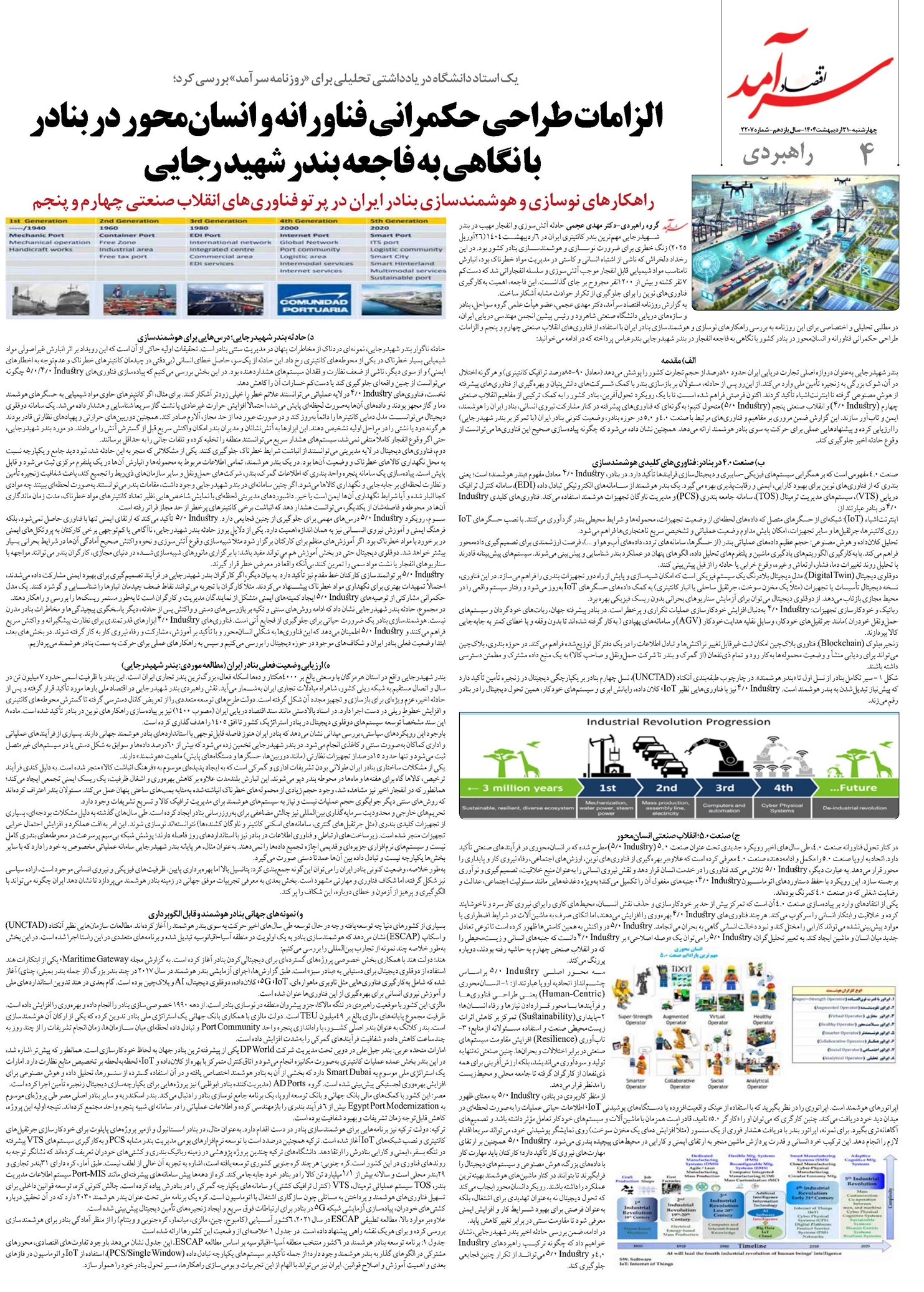 الزامات طراحی حکمرانی فناورانه و انسانمحور در بنادر با نگاهی به فاجعه بندر شهید رجایی