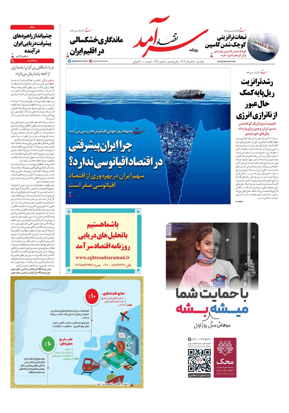 روزنامه تاریخ ۱۹ خرداد ۱۴۰۴