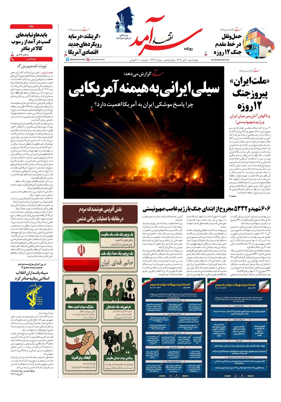 روزنامه تاریخ ۵ تیر ۱۴۰۴