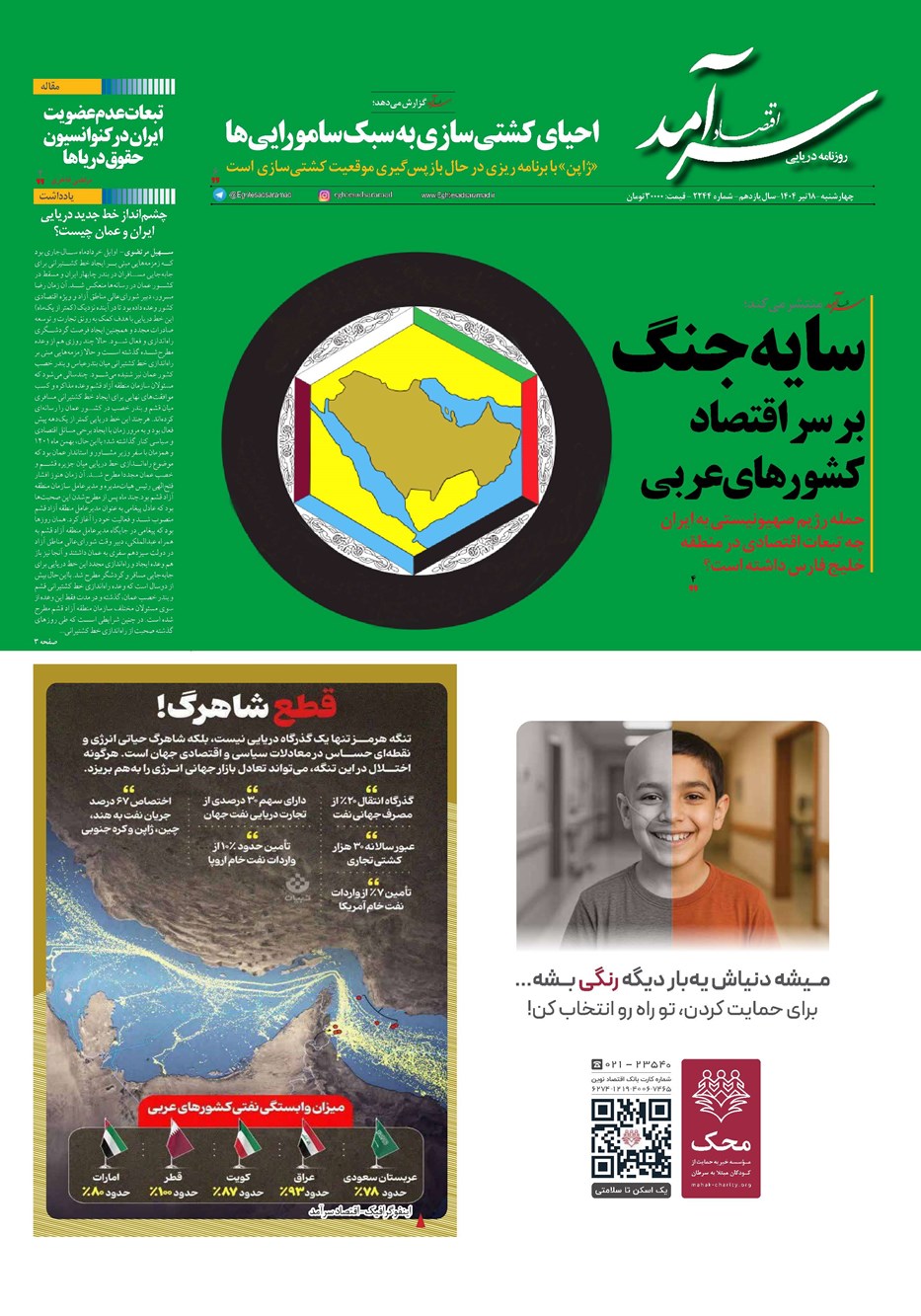 روزنامه تاریخ ۱۹ تیر ۱۴۰۴