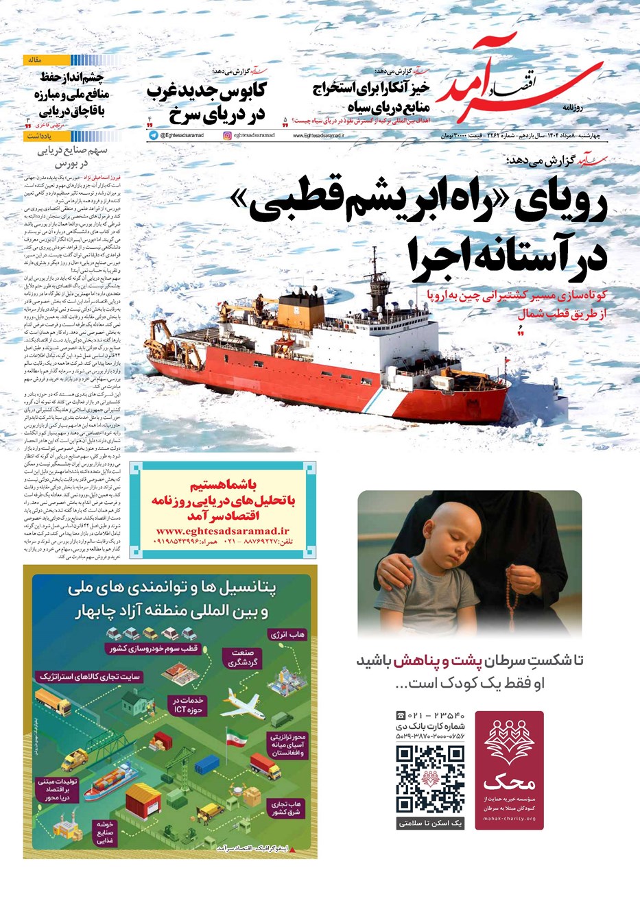 روزنامه تاریخ ۹ مرداد ۱۴۰۴