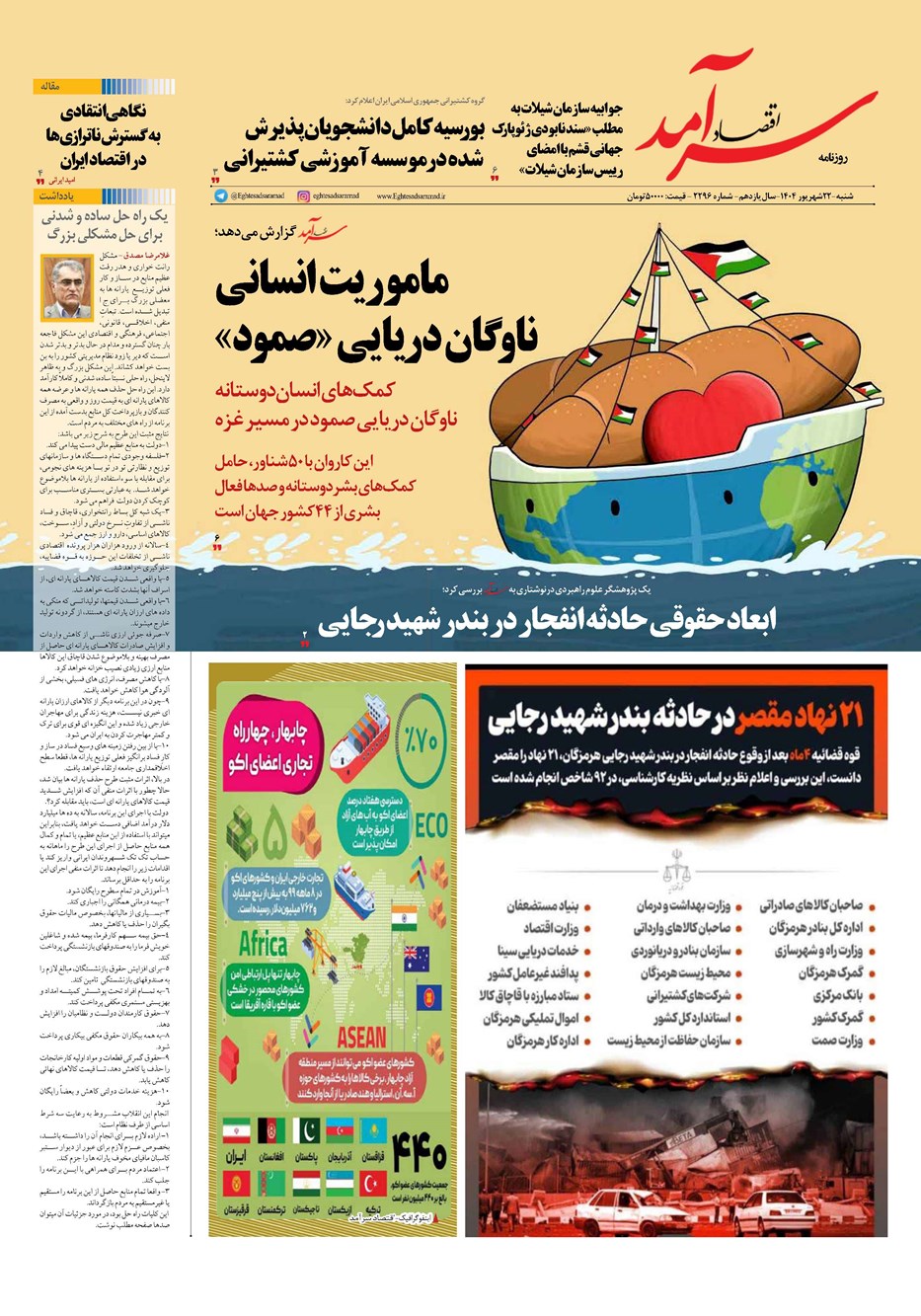 روزنامه تاریخ ۲۳ شهریور ۱۴۰۴
