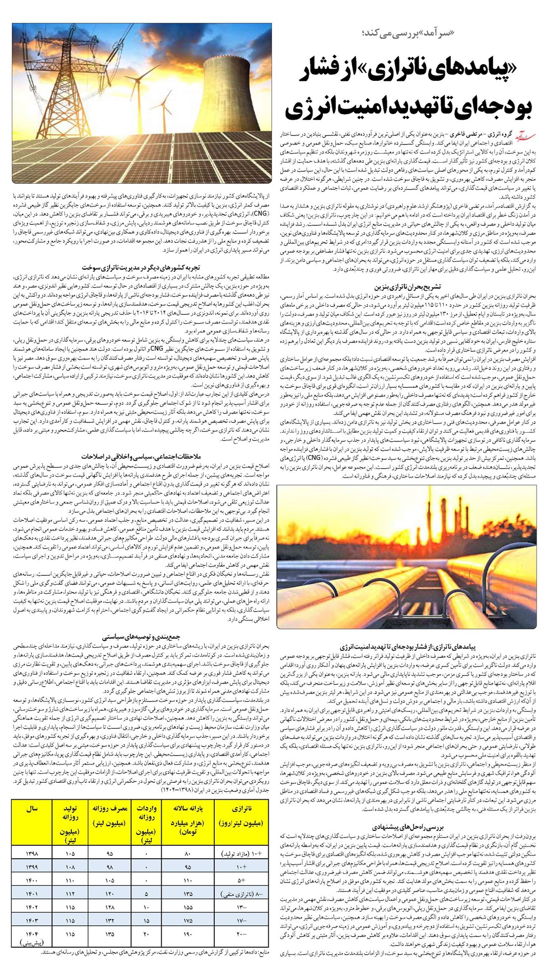 «پیامدهای ناترازی» از فشار بودجهای تا تهدید امنیت انرژی