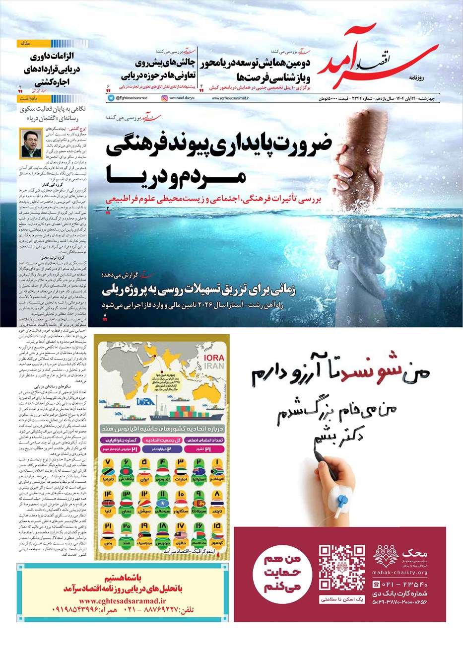 روزنامه تاریخ ۱۵ آبان ۱۴۰۴