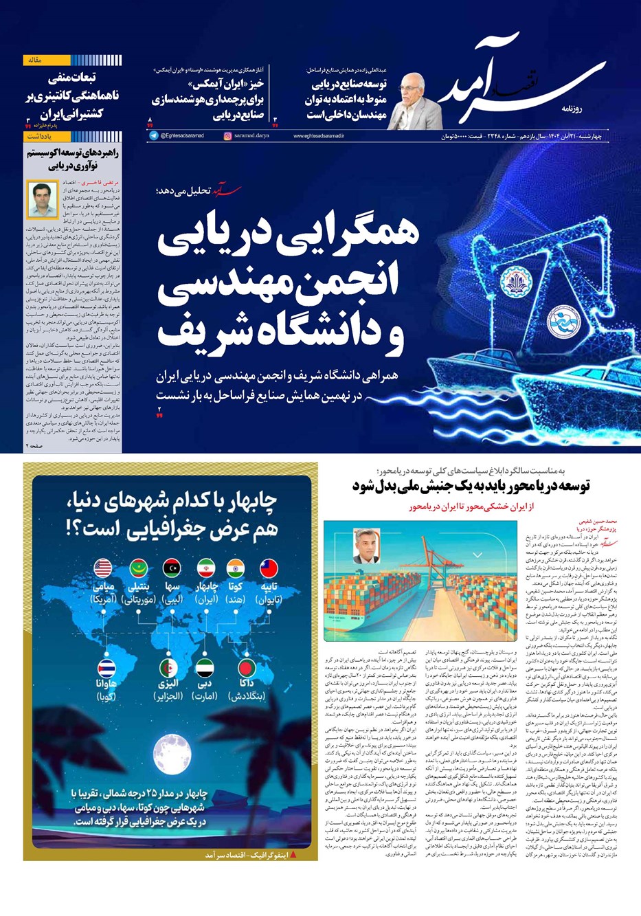 روزنامه تاریخ ۲۲ آبان ۱۴۰۴